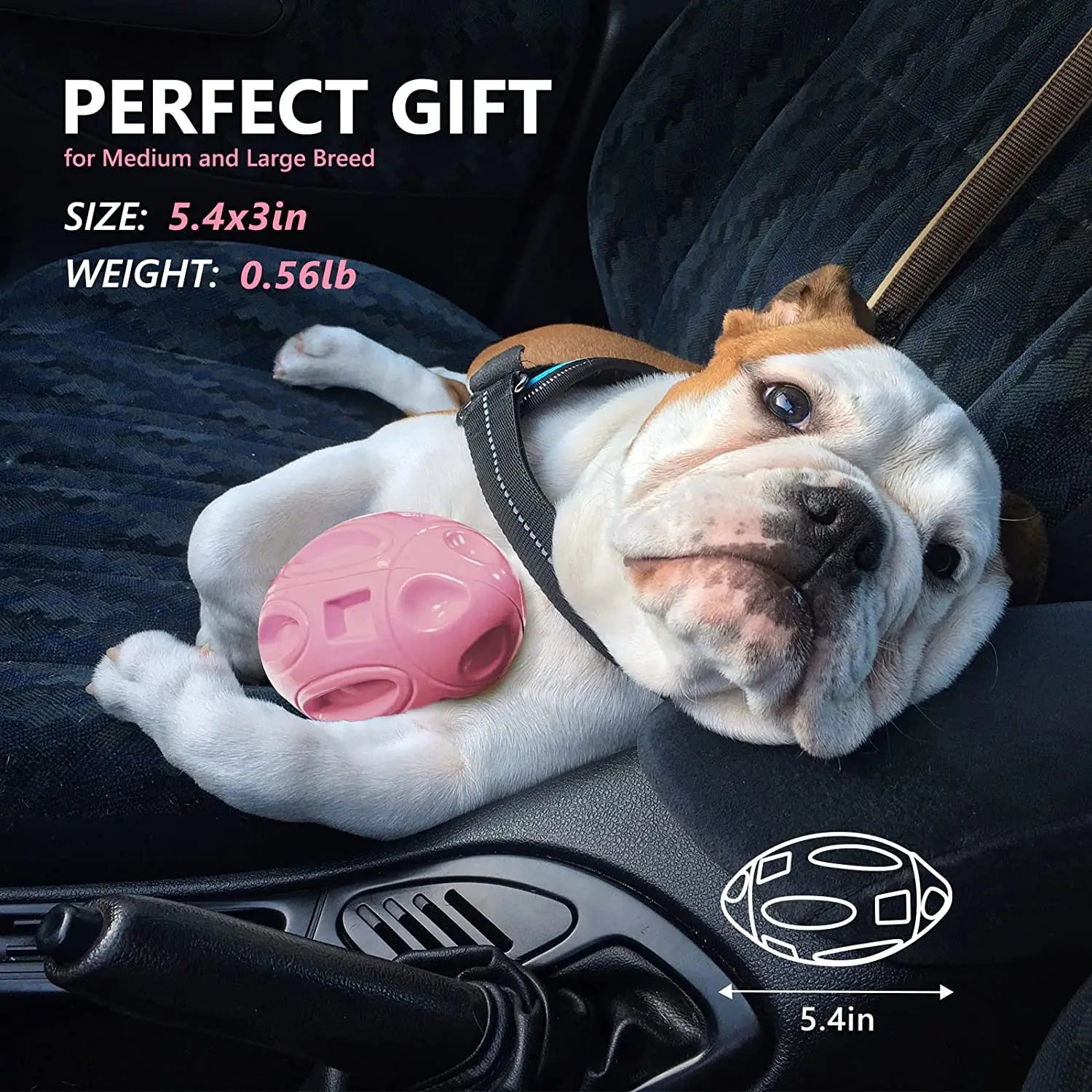 Squeaky Dog Toys for Aggressive Chewers - Rubber Chew Ball for Teeth Grinding & Cleaning