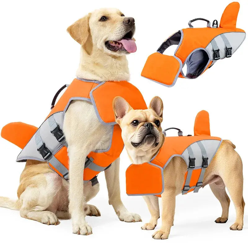 Dog Swimming Life Jacket Shark Fin Shape Safety Vest for Dog in Summer Adjustable in Pool or Surfing Drifting Dog Life Vest
