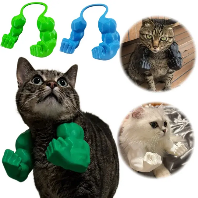Cat Muscle Arms With Muscle 3D Printed Funny Cat's Neck Giant Arm Creative Arm For Pet Cosplay Halloween Costume Party Accessory Main Image