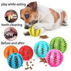 Natural Rubber Chew Ball for Small Dogs - Tough Tooth-Cleaning Treat Toy