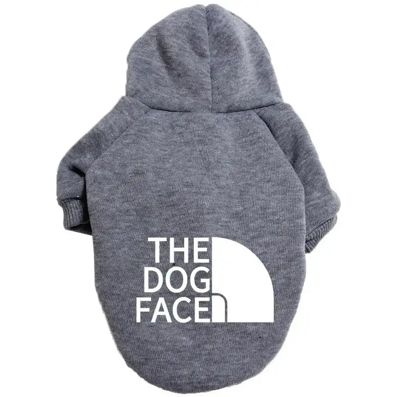 Cozy Winter Dog Hoodie for Large Breeds – Warm Fleece Jacket with Playful Face Print, Adjustable Fit (Labrador, French Bulldog & All Breeds)