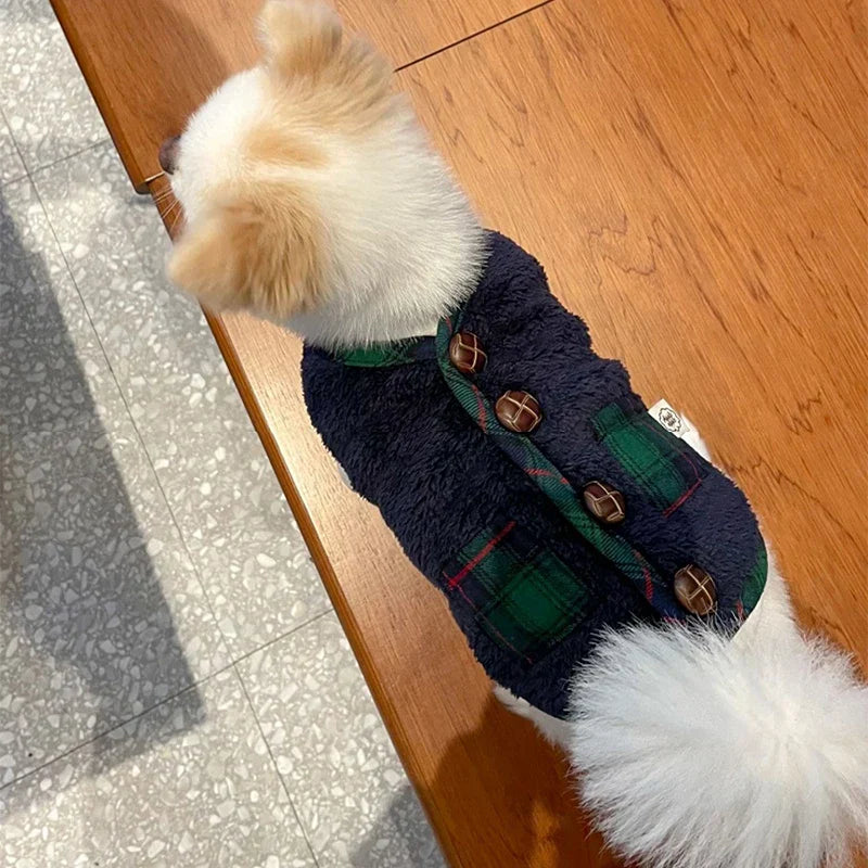 CozyPaws 2025 Dog Cardigan - 100% Cotton Winter Coat for Chihuahua & French Bulldog