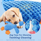 New Blue Goose Dog & Cat Toy - Double-Color Plush, Tough Bite Chew Toy with Sound