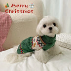 JingleBell Reindeer Sweater - Festive High-Neck Pullover for Dogs & Cats