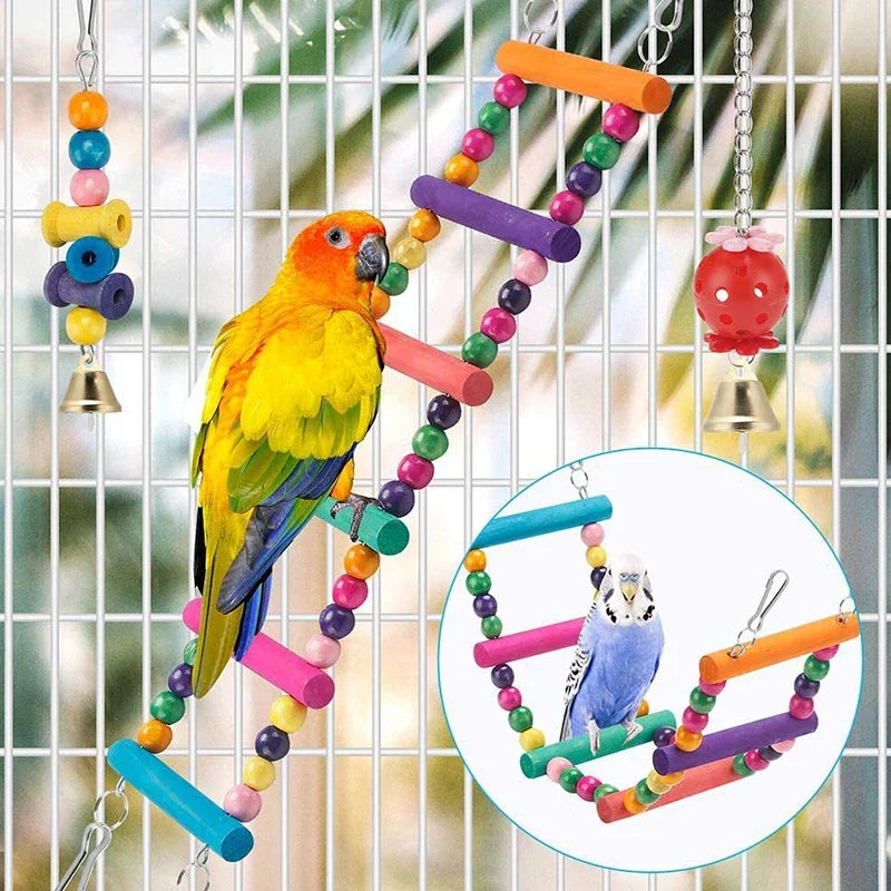 Wooden Bird Chew Toy Set (11pc)