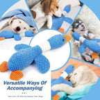 New Blue Goose Dog & Cat Toy - Double-Color Plush, Tough Bite Chew Toy with Sound