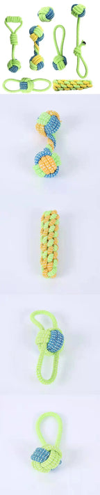 Durable Cotton Rope Dog Toys - Interactive Chew Toys for Puppies & Dogs, Dental Care, Non-Toxic