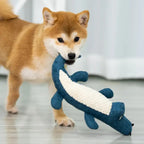 Interactive Squeaky Alligator Chew Toy – Durable Puppy Teething & Teeth Cleaning Dog Toy with Crinkle Sound, Non-Toxic (Blue/Red/Green)