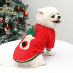FestiveFleece Hoodie - Christmas Elk & Santa Print Dog Hoodie for Small Medium Dogs