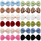 20PCS Cute Pet Dog Hairpin Cat Dog Solid Color Plaid Bow Hair Clips for Dogs Boutique Clips Dog Grooming Hair Accessories