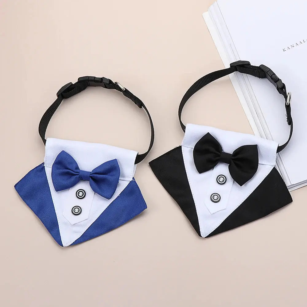 For Large and Medium Dogs Tuxedo Dog Suit and Bandana Set Dogs Tuxedo Suit Dog Prince Bow Tie Shirt Formal Dog Weeding Attire