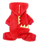 Dinosaur Pet Costume Cat and Dog Halloween Costume Cute Pet Dino Hoodie for Small Dogs Winter Warm Outfits Puppy Fleece Clothes