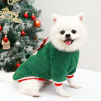 FestiveFleece Hoodie - Christmas Elk & Santa Print Dog Hoodie for Small Medium Dogs