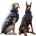 Thickened Big Dog Coat Jacket with Fur Collar Winter Warm Pet Clothes for Medium Large Dogs Greyhound Doberman mascotas Outfits