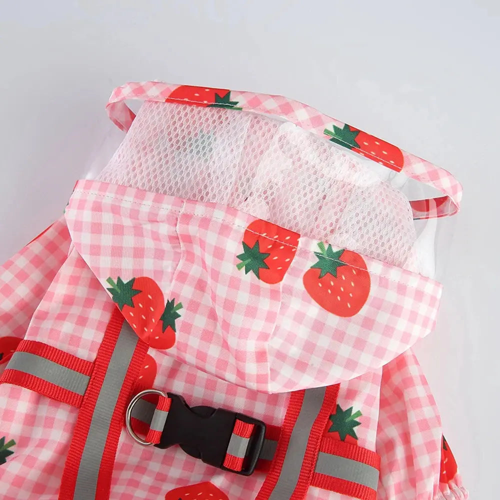 Dog Raincoat Dog Hooded Poncho 4 Legs Dog Rain Jacket with D Leash Ring Waterproof Dog Rain Clothes for Small Medium Dogs
