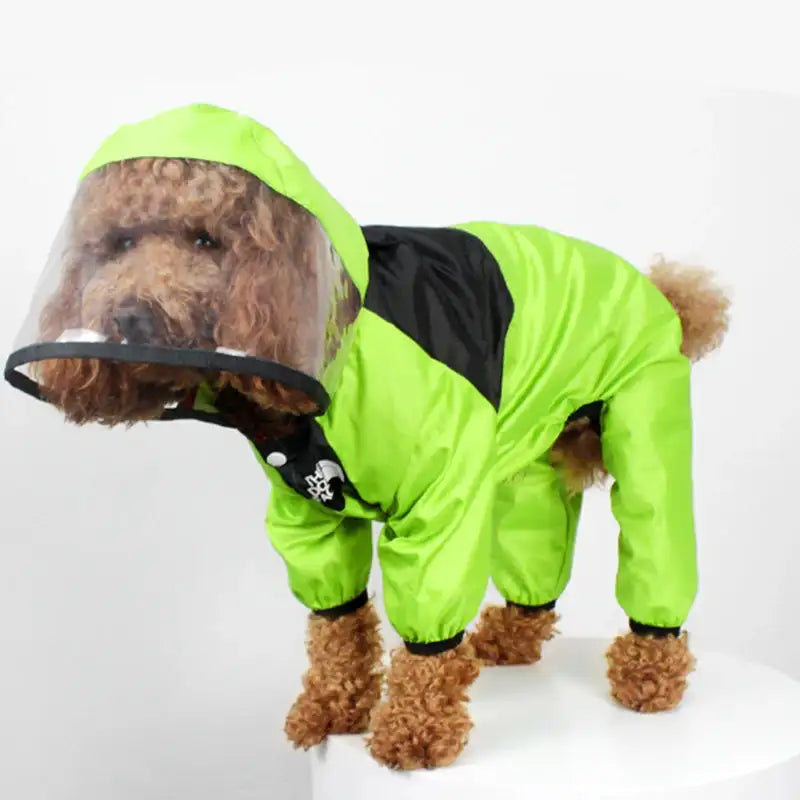 Fashionable Waterproof Dog Raincoat - Lightweight Jumpsuit with Hoodie for Small to Large Dogs