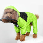 Fashionable Waterproof Dog Raincoat - Lightweight Jumpsuit with Hoodie for Small to Large Dogs