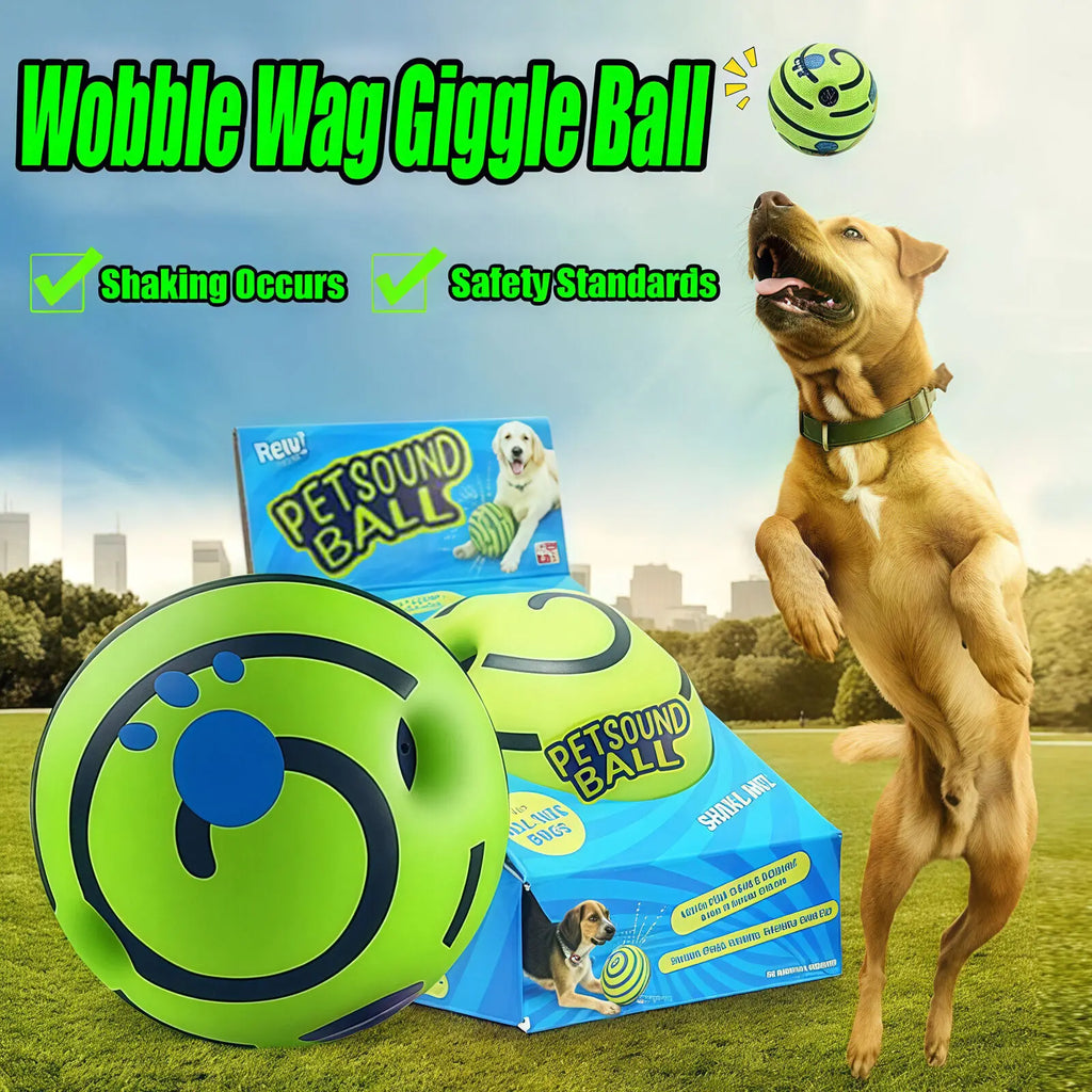 Dog Toy Wobble Wag Giggle Glow Ball – Interactive Dog Attention Toy with Fun Giggle Sounds