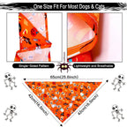 1 Pc Pet Dog Halloween Costume Scarf Dog Bandana Accessories Pumpkin Skull Bat Ghost Pattern Small Dog Cat Dog Bib Pet Supplies