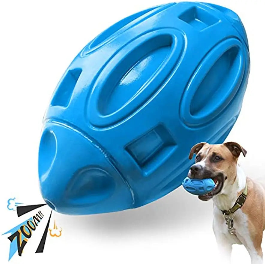Squeaky Dog Toys for Aggressive Chewers - Rubber Chew Ball for Teeth Grinding & Cleaning