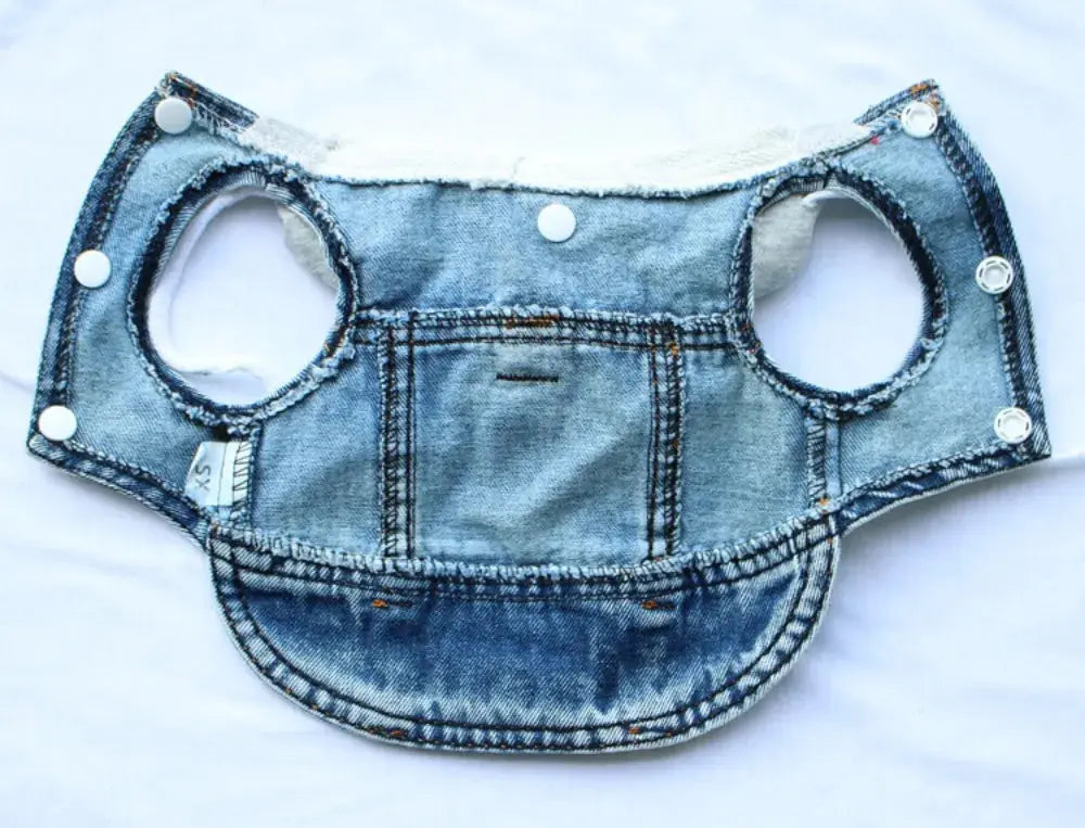 Denim Dog Jean Jacket Vest with D-Ring Cool Spring Dog Hoodies Breathable Lightweight Puppy Harness Coat For Small Medium Dogs
