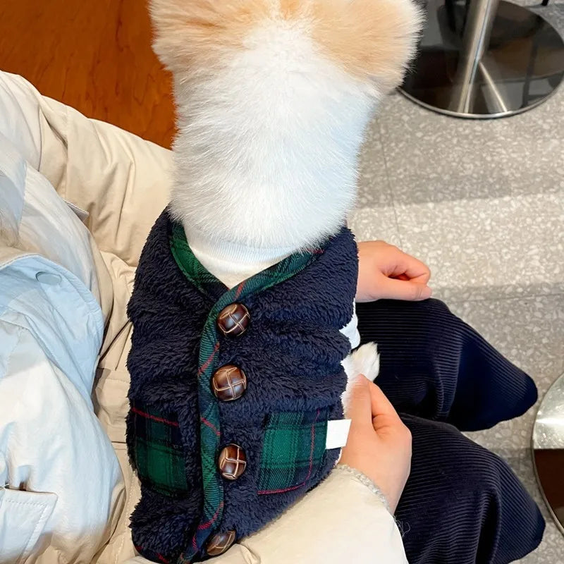 CozyPaws 2025 Dog Cardigan - 100% Cotton Winter Coat for Chihuahua & French Bulldog