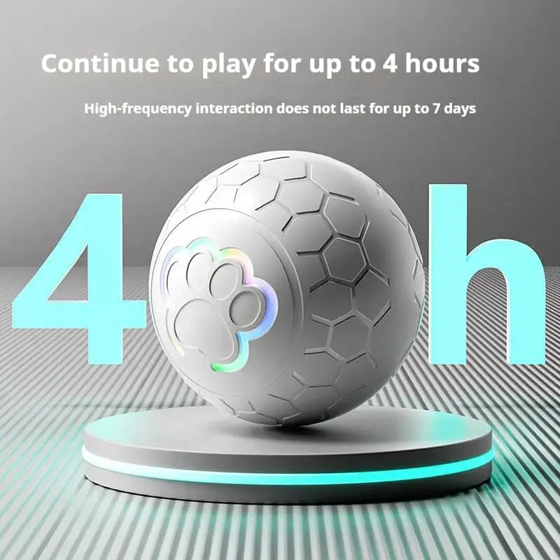 Rechargeable Automatic Dog Toy Ball - LED Bouncing Ball w/ USB Charging for Cats & Dogs