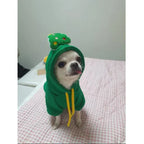 FestiveFleece Hoodie - Christmas Elk & Santa Print Dog Hoodie for Small Medium Dogs
