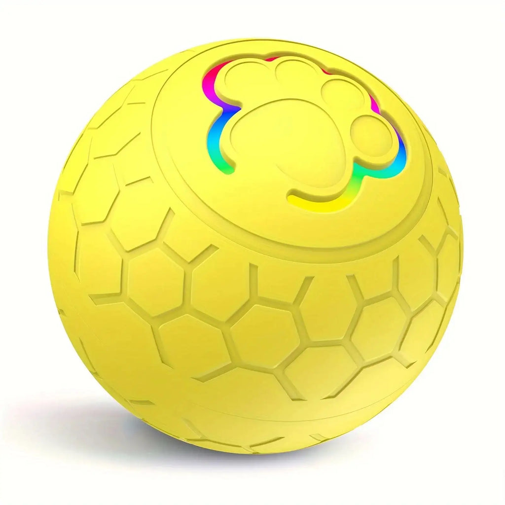 Rechargeable Automatic Dog Toy Ball - LED Bouncing Ball w/ USB Charging for Cats & Dogs