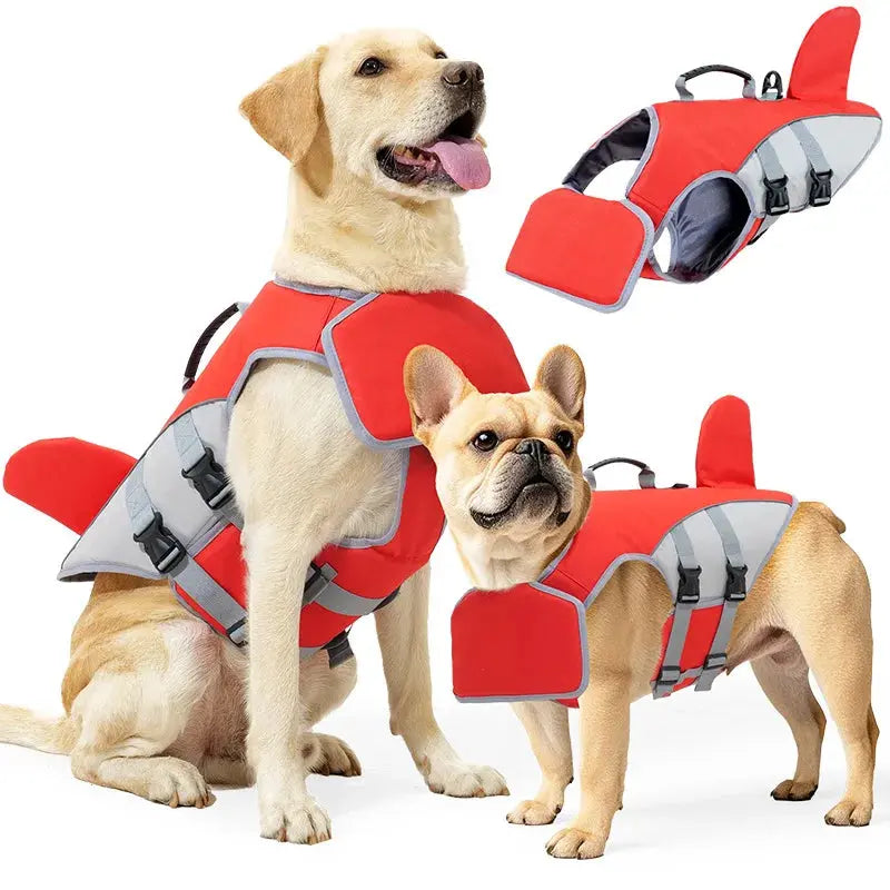 Dog Swimming Life Jacket Shark Fin Shape Safety Vest for Dog in Summer Adjustable in Pool or Surfing Drifting Dog Life Vest
