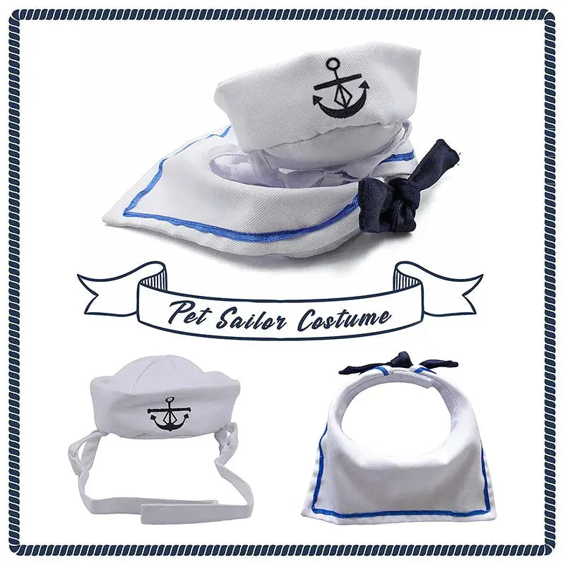 Funny Pet Cat Costumes – Navy Sailor Jacket Cloak Set