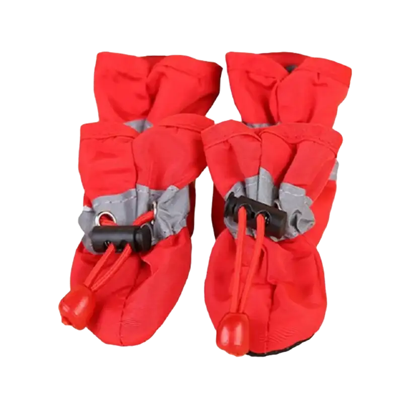 4pcs Waterproof Pet Dog Shoes - Anti-Slip Rain Boots for Small Dogs and Cats - Durable Footwear for All Weather