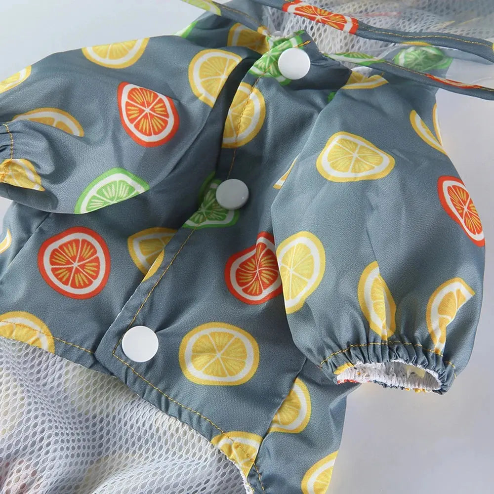 Dog Raincoat Dog Hooded Poncho 4 Legs Dog Rain Jacket with D Leash Ring Waterproof Dog Rain Clothes for Small Medium Dogs