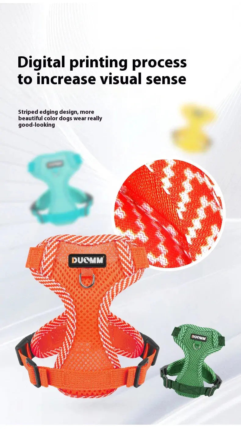 New Breathable Reflective Dog Harness Vest Easy To Wear Comfortable Adjustable Pet Harness for Small Medium Dogs