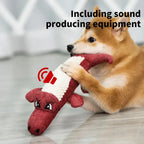 Interactive Squeaky Alligator Chew Toy – Durable Puppy Teething & Teeth Cleaning Dog Toy with Crinkle Sound, Non-Toxic (Blue/Red/Green)