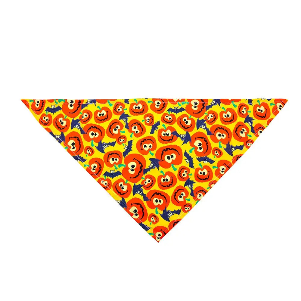 1 Pc Pet Dog Halloween Costume Scarf Dog Bandana Accessories Pumpkin Skull Bat Ghost Pattern Small Dog Cat Dog Bib Pet Supplies