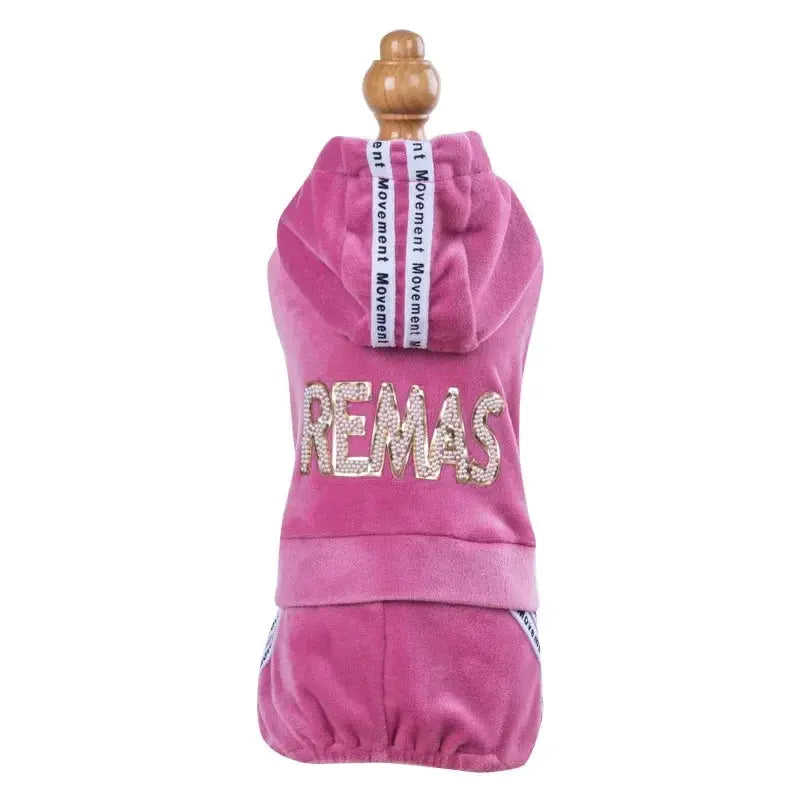 Luxury Velvet Dog Clothes,Dog Jumpsuit,Small Medium Dogs,Yorkie Puppy Costume,Hooded Coat,Tracksuit Overalls,Autumn,Winter