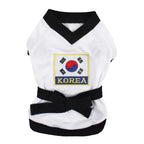 Pet Halloween Karate Costume with Belt Funny Taekwondo Uniform for Dogs and Cats