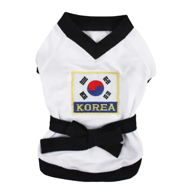 Pet Halloween Karate Costume with Belt Funny Taekwondo Uniform for Dogs and Cats Hover Image