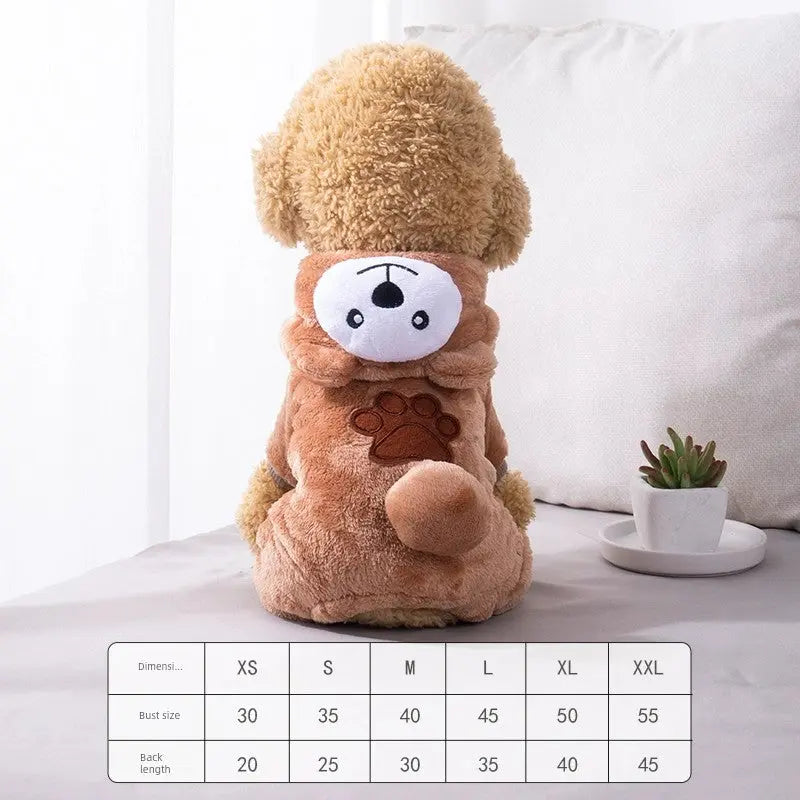 Cat Clothes Tiger Outfit Thermal Cotton-Padded Clothes Kitten Blue Cat British Shorthair Muppet Autumn and Winter Pet Dog Four-Legged Clothes