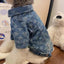 Printing Denim Clothes for Small Medium Dogs Soft Polyester Unisex Cat Overalls Snap Button Coats Autumn Pet Chihuahua Clothing