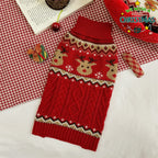 JingleBell Reindeer Sweater - Festive High-Neck Pullover for Dogs & Cats