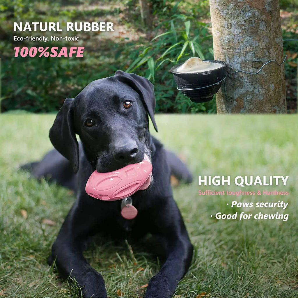 Squeaky Dog Toys for Aggressive Chewers - Rubber Chew Ball for Teeth Grinding & Cleaning