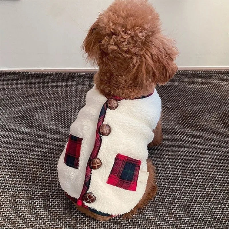 CozyPaws 2025 Dog Cardigan - 100% Cotton Winter Coat for Chihuahua & French Bulldog