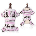 S-4XL Dog Pajamas for Small Medium Dogs Elk Printed Puppy Jumpsuit Winter Warm Pet Christmas Clothing Coral Velvet Sleepwear