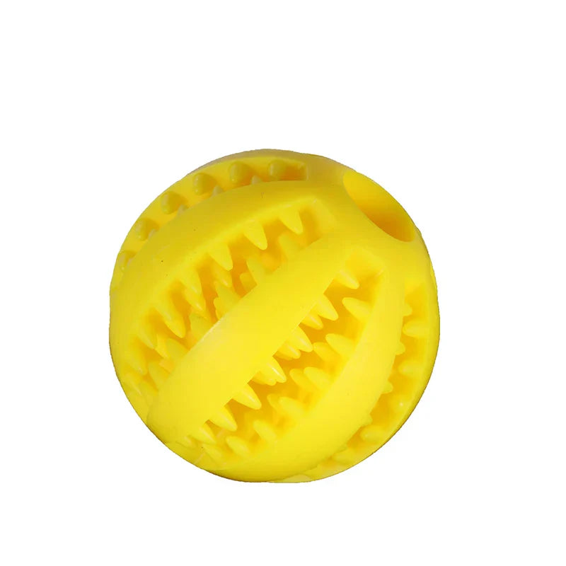 Natural Rubber Chew Ball for Small Dogs - Tough Tooth-Cleaning Treat Toy
