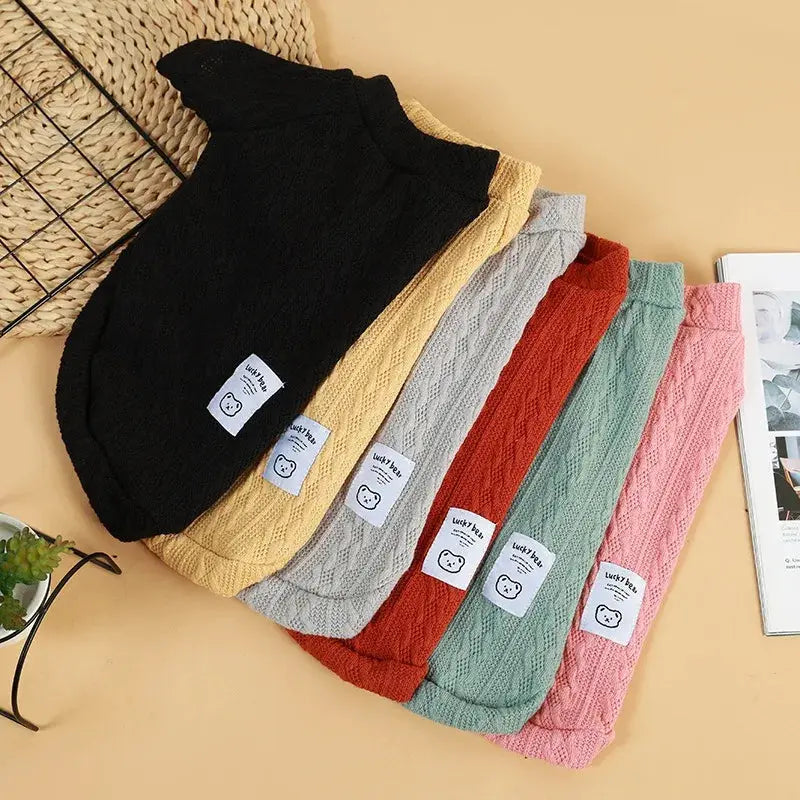 Warm Knitted Dog Sweater Soft Fashion Pet Clothes for Samll Medium Dogs Cats French Bulldog Chihuahua Yorkies Pug Costume