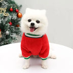 FestiveFleece Hoodie - Christmas Elk & Santa Print Dog Hoodie for Small Medium Dogs