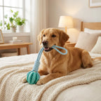Cotton Rope & Rubber Dog Chew Ball – Treat Dispenser Toy, 18x13cm, Durable for Boredom & Teething