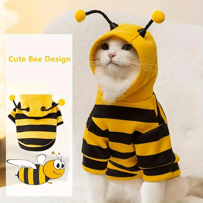 Bee Pet Puppy Coat Apparel Outfit Dog Halloween Hoodies Winter Cat Cosplay Costume Holiday Outfit for Small Medium Dogs & Cats Hover Image